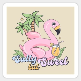 Summer Vibes Cute Flamingo Salty But Sweet Sticker